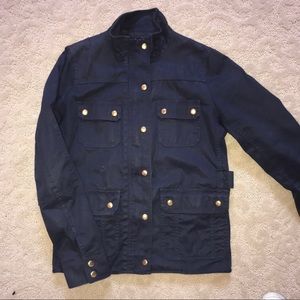 Jcrew Women’s Navy/Gold Button Field Jacket